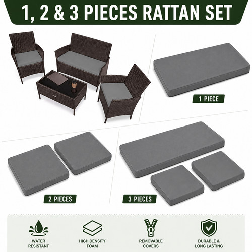 3 piece patio rattan - &,